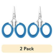 2 pack Cuda Micro Scissors, 3", Titanium Bonded, Serrated Blades, Blue, Fishing Tool, 1-Count