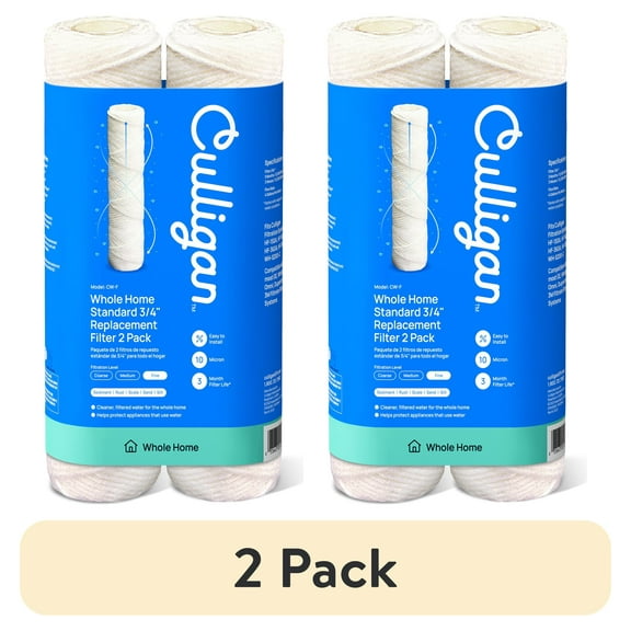 (2 pack) Culligan CW-F Sediment Whole Home Water Filter Replacement Cartridge, 2 Pack – 10-Micron Fine Filtration, Cord Wound