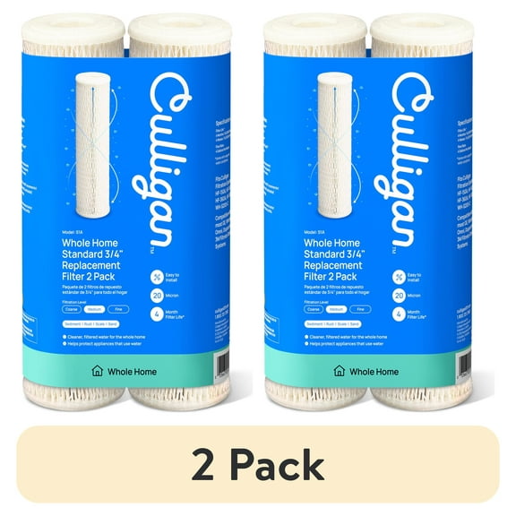 Culligan S-1A Whole Home Standard 3/4" Water Filter Replacement, Medium (2-Pack)