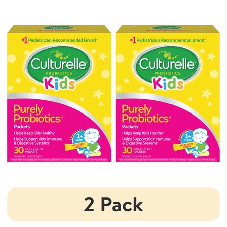 (2 pack) Culturelle Probiotics Kids Purely Probiotic Daily Ready-to-Mix Supplement, Immunity & Digestion Support for Children, No Flavor Added, 30 Packets