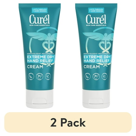 (2 pack) Curél Extreme Dry Hand Relief, Hand Lotion, Dermatologist Recommended Moisturizer, Fragrance Free, 3 oz