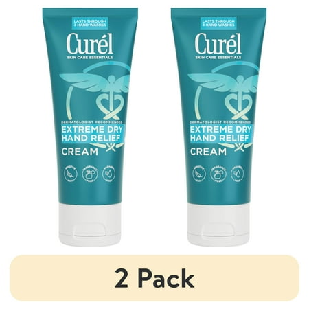 (2 pack) Curel Extreme Dry Hand Relief, Hand Lotion, Dermatologist Recommended Moisturizer, Fragrance Free, 3 fl oz