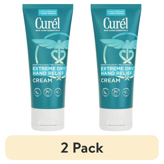 (2 pack) Curél Extreme Dry Hand Relief, Hand Lotion, Dermatologist Recommended Moisturizer, Fragrance Free, 3 oz