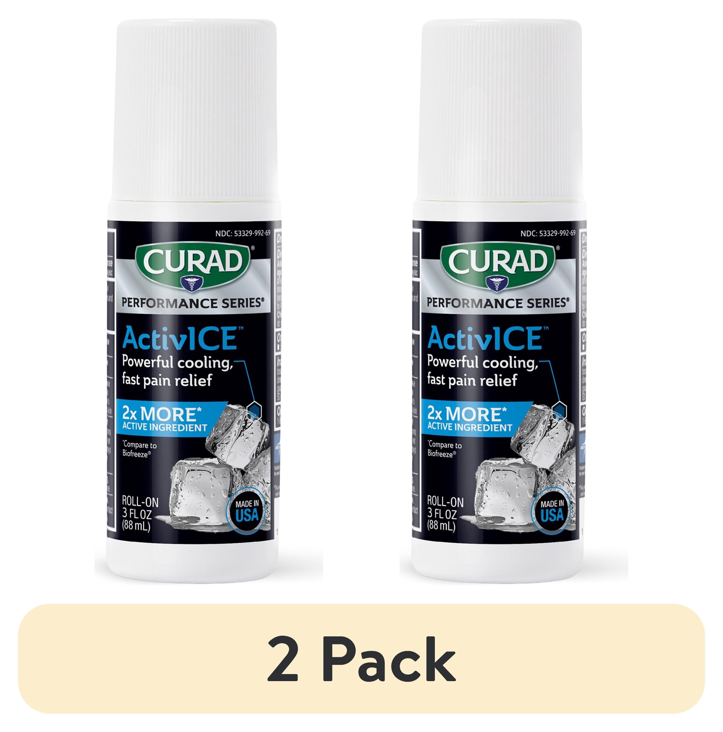 (2 pack) CURAD® ActivICE™ Roll-On Cooling Gel, Topical Pain Relief for Arthritis, Muscle and Body Aches, 3- Fl oz