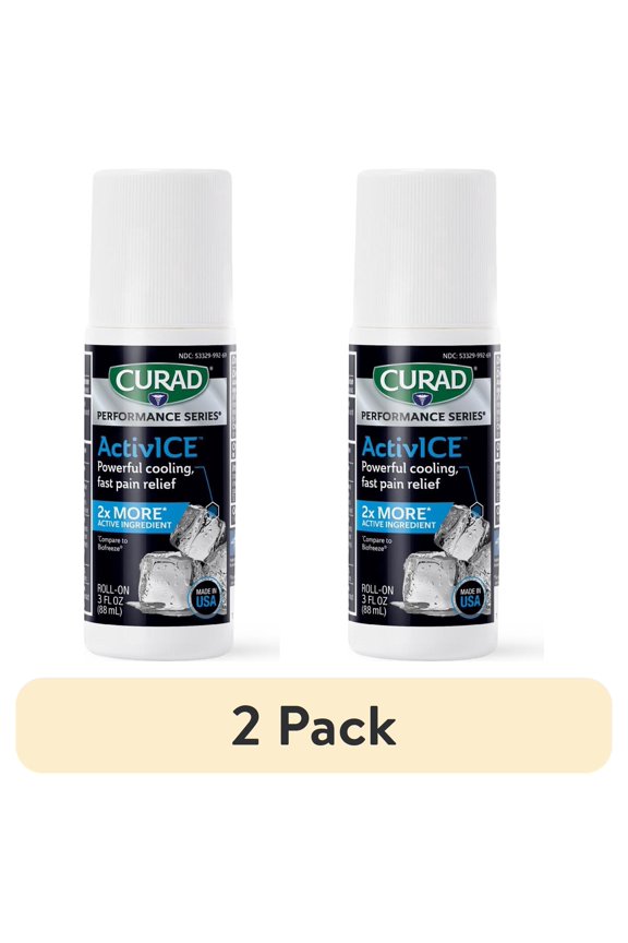 (2 pack) CURAD® ActivICE™ Roll-On Cooling Gel, Topical Pain Relief for Arthritis, Muscle & Body Aches, 3 oz