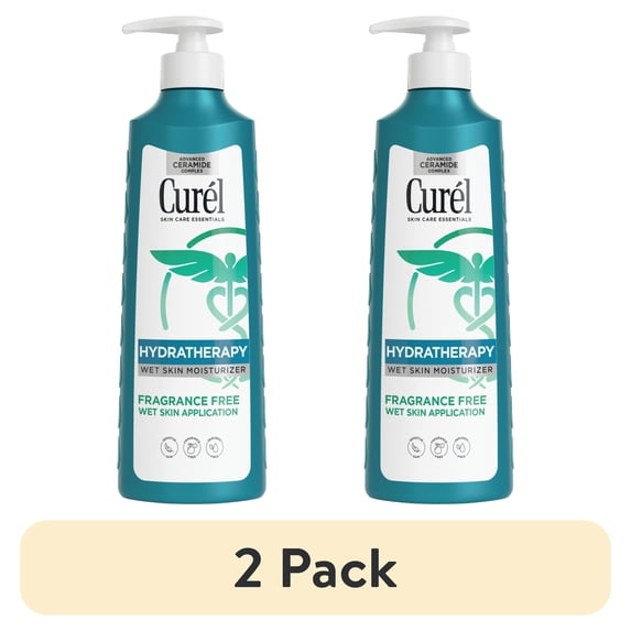 (2 pack) Curel Hydra Therapy Wet Skin Moisturizer Body Lotion, with Ceramide Complex, Dry Skin, 12 fl oz
