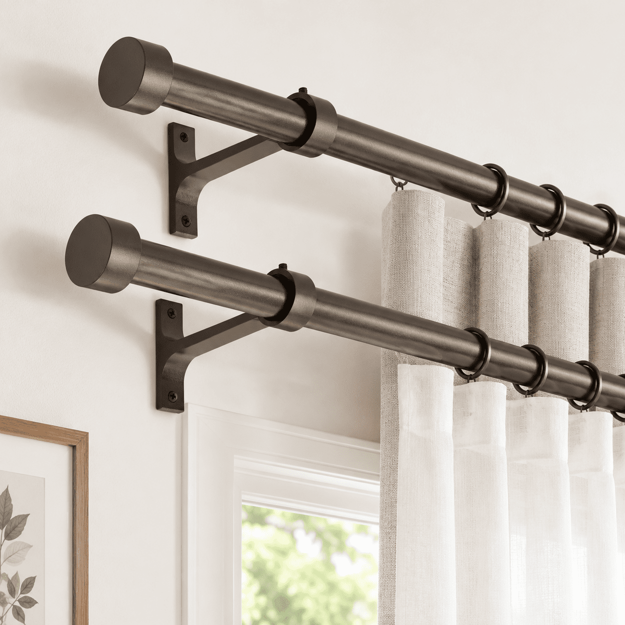 Window Grill Rods 2-pack Curtain Rod For Windows 28-48