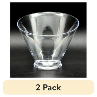 (2 pack) Curved Plastic Candy Bowl, Clear, Dia. 6.5" x 5.39" H, Party Favors, Way to Celebrate