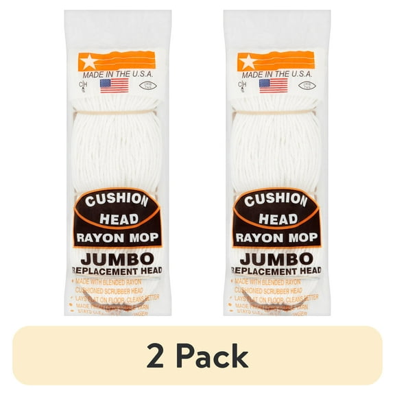 (2 pack) Cushion Head Jumbo Rayon Mop Replacement Head