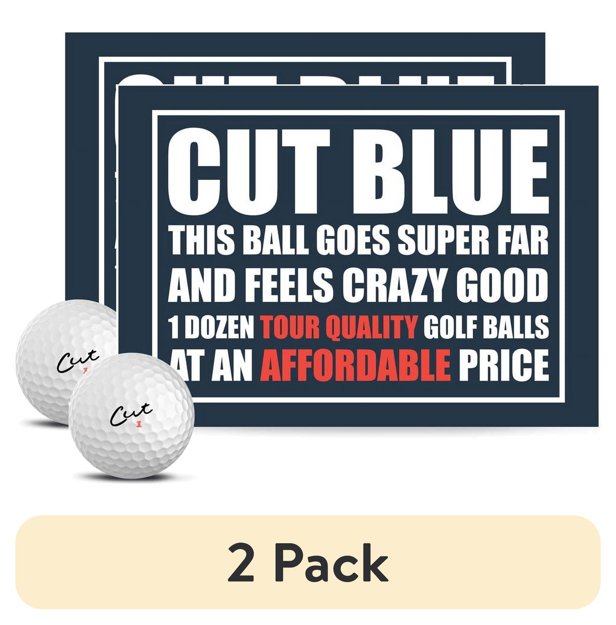(2 pack) Cut Golf Blue Golf Balls, 4 Piece Urethane, 12 Pack, White