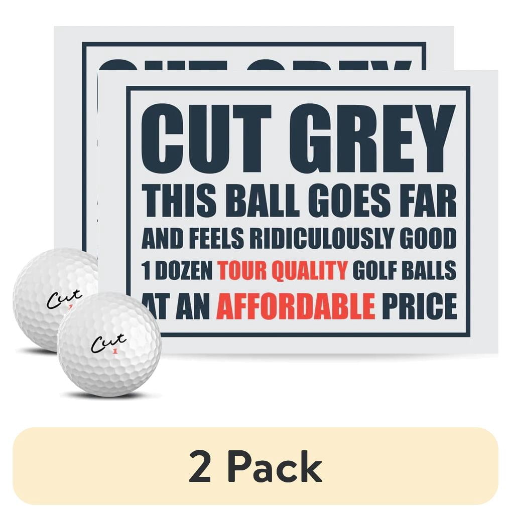 (2 pack) Cut Golf Cut Gray 3 Piece Urethane Pro Golf Balls, 12pk, White