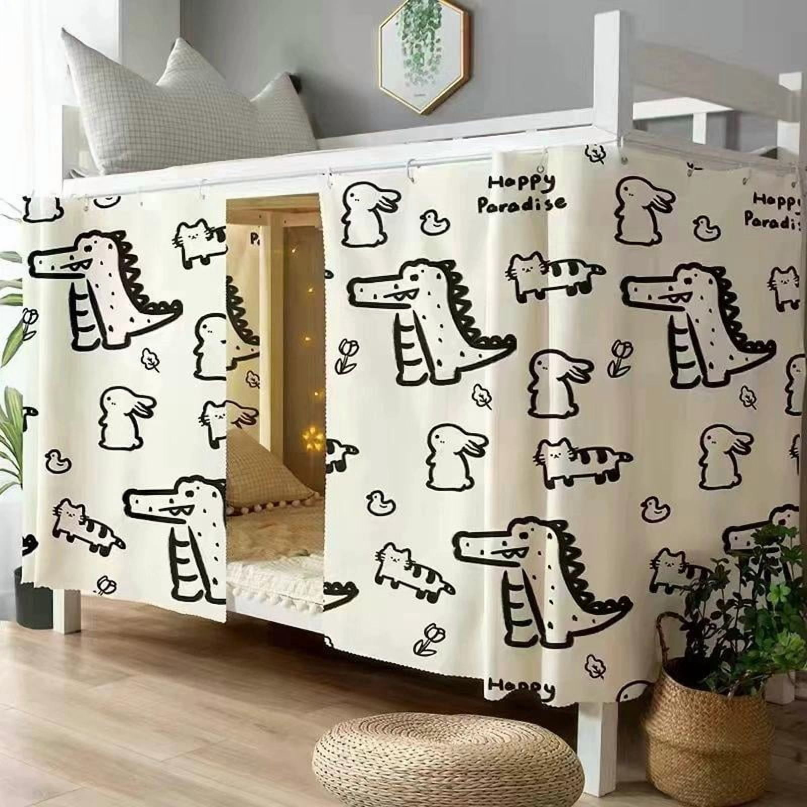 2 pack Cute Bottom Bunk Bed Curtain Student Dormitory Blackout Cloth ...