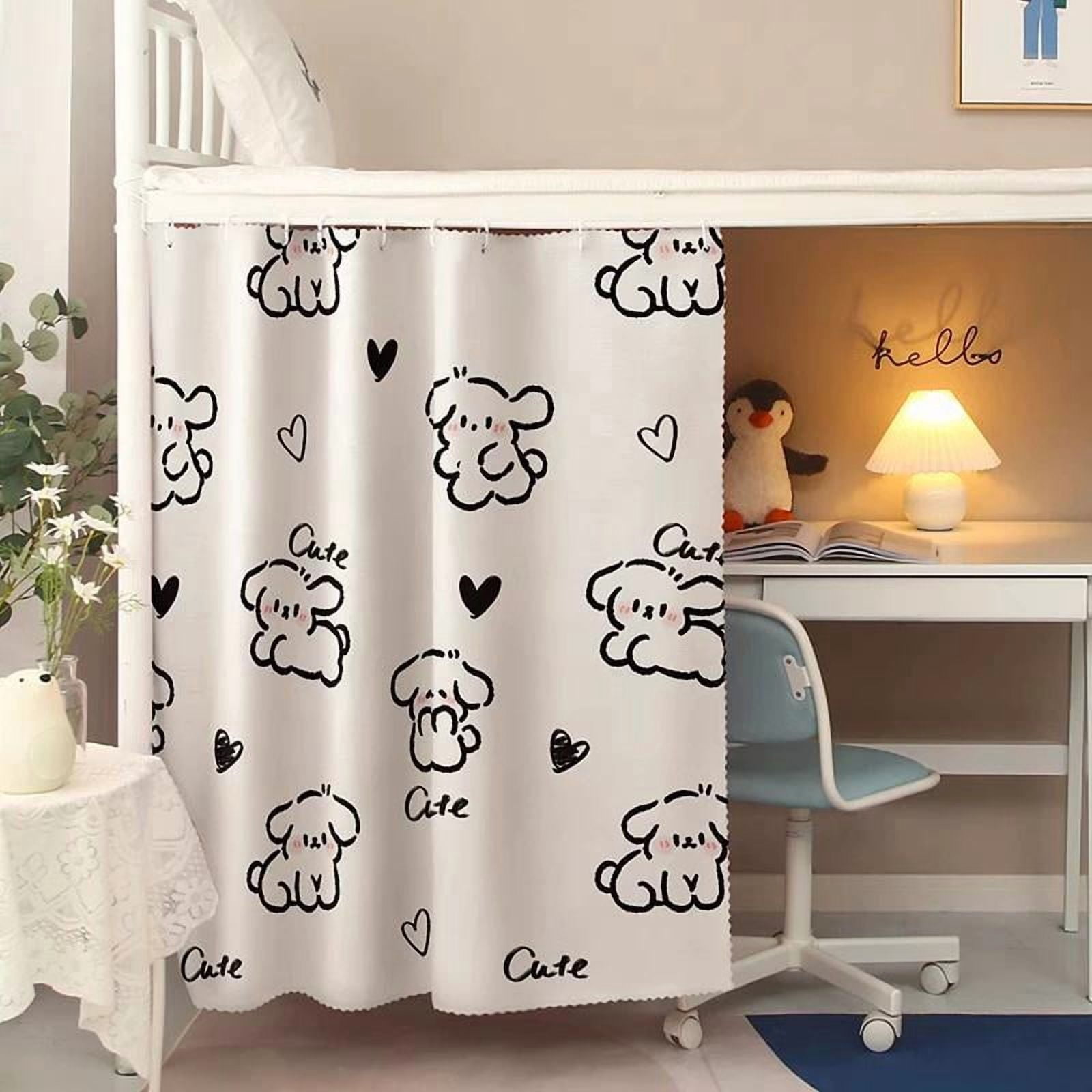 2 pack Cute Bottom Bunk Bed Curtain Student Dormitory Blackout Cloth Mosquito Nets Bedding Tent Bed Canopy Single Sleeper, Puppy