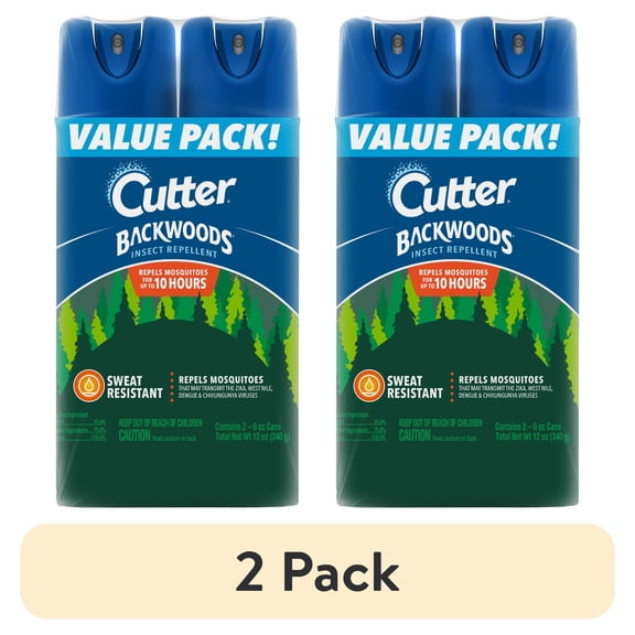 (2 pack) Cutter Backwoods Insect and Mosquito Repellent, Bug Spray with 25% DEET, 2 Pack