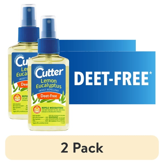 (2 pack) Cutter Lemon Eucalyptus Insect and Mosquito Repellent, DEET-Free Bug Spray, 4 Oz