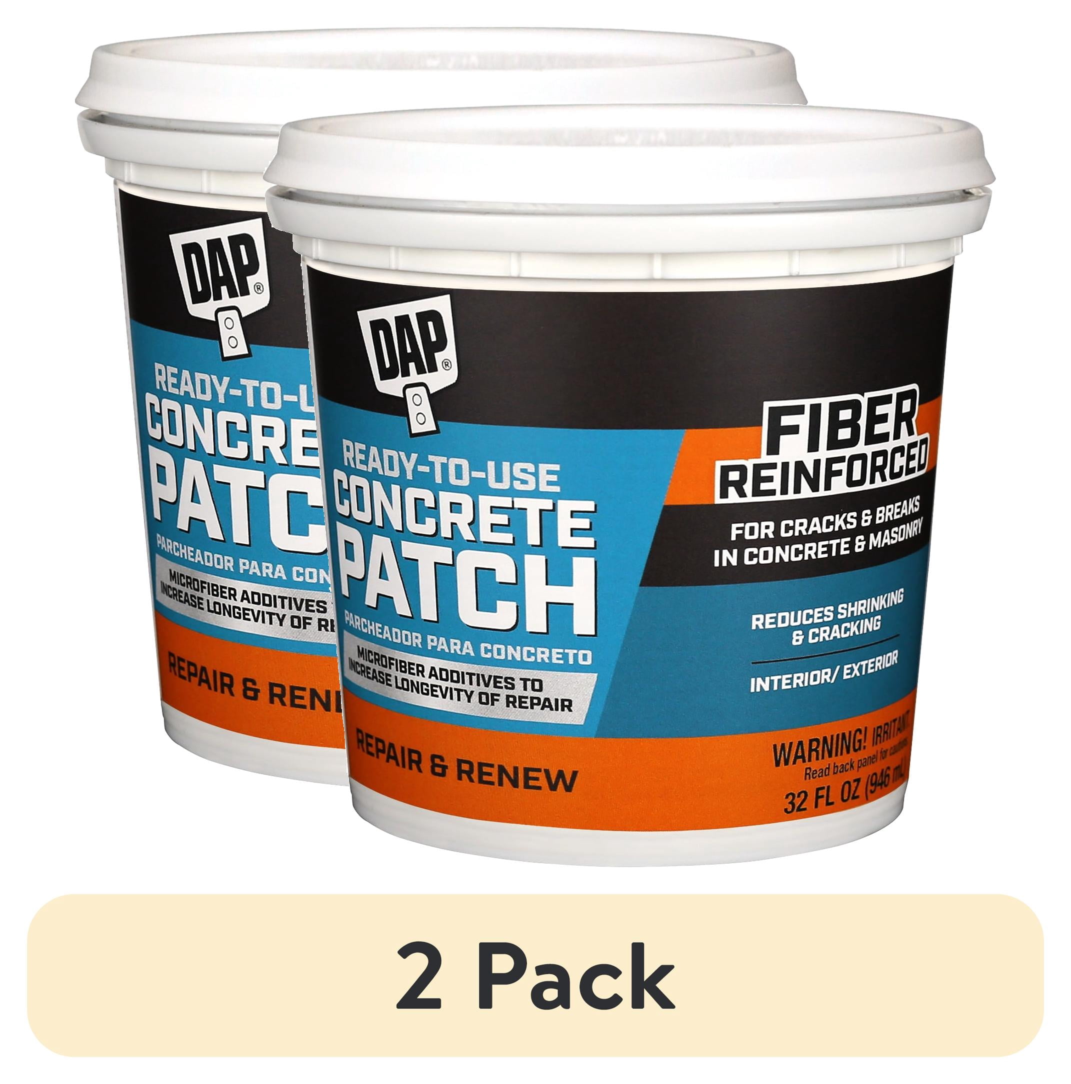 (2 pack) DAP Ready-Mixed Concrete Patch 32 oz Gray Cement, Tub