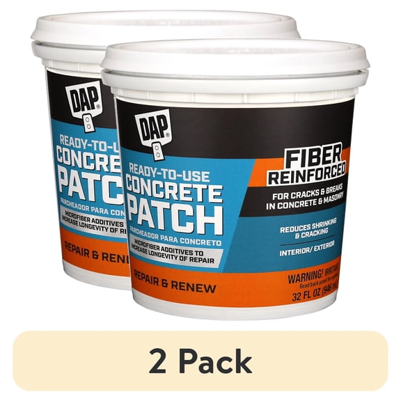 (2 pack) DAP Ready-Mixed Concrete Patch 32 oz Gray Cement, Tub
