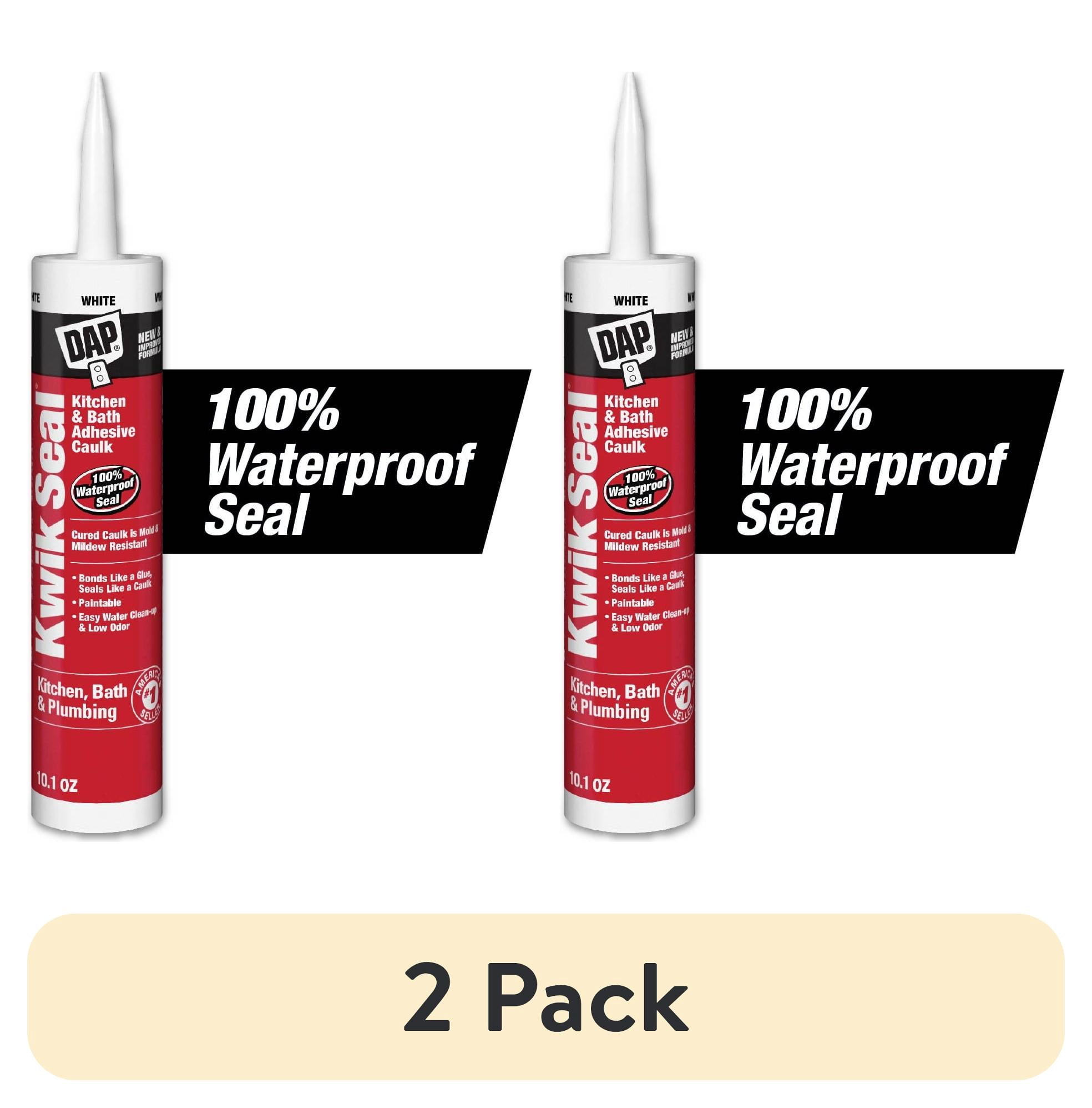 (2 pack) DAP Kwik Seal 10.1 oz White Adhesive Kitchen and Bath Acrylic Latex Caulk