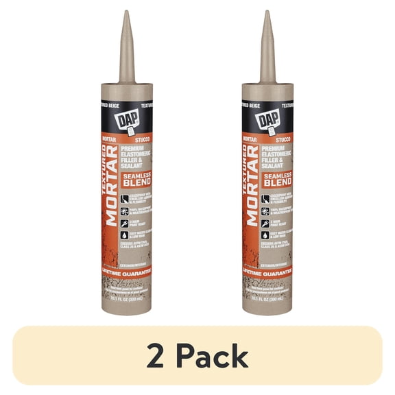 (2 pack) DAP Textured Mortar Elastomeric Filler & Sealer: 10.1 fl oz. (Beige)