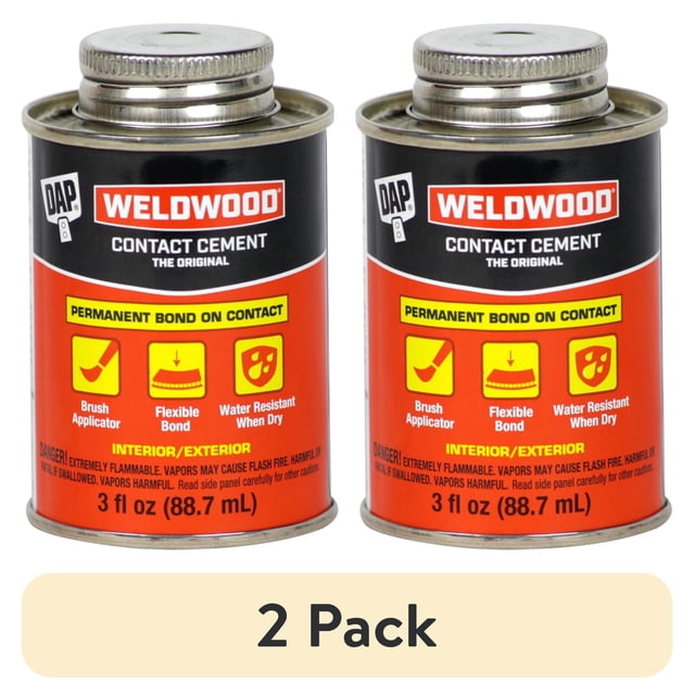 Prot Dap (2 pack) DAP Weldwood 3 oz Tan Original Contact Cement Adhesive Can ...