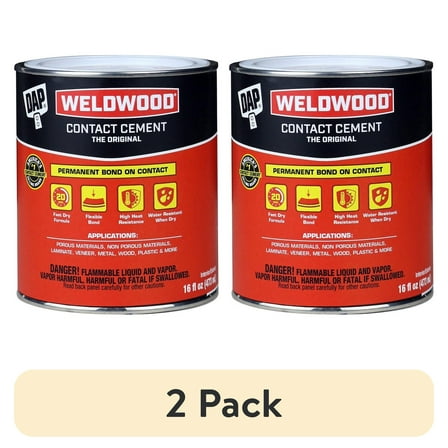 (2 pack) DAP Weldwood 16 oz Tan Original Contact Cement