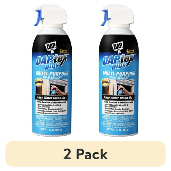 (2 pack) DAP DAPtex Plus 12 oz White Multi-Purpose Latex Foam Sealant