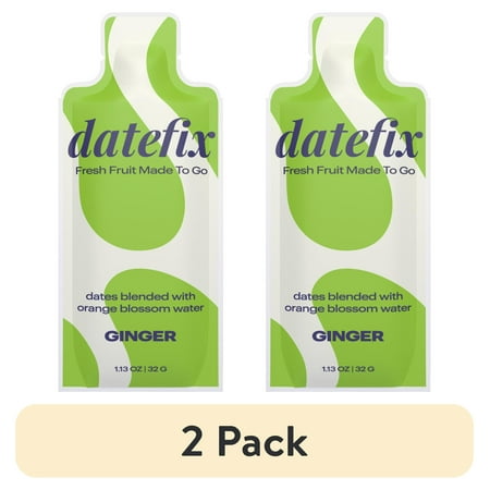 (2 pack) DATEFIX® Ginger Whole Food Energy Snack, 1.13 oz Pouch