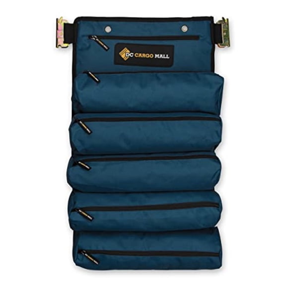 "2-pack, DC Cargo Mall E-Track Tool Roll Up Bag for Storing Tools, Heavy Duty E-Track Tool Bag Organizer with 5 Removable Pouches - E-Track Accessories"