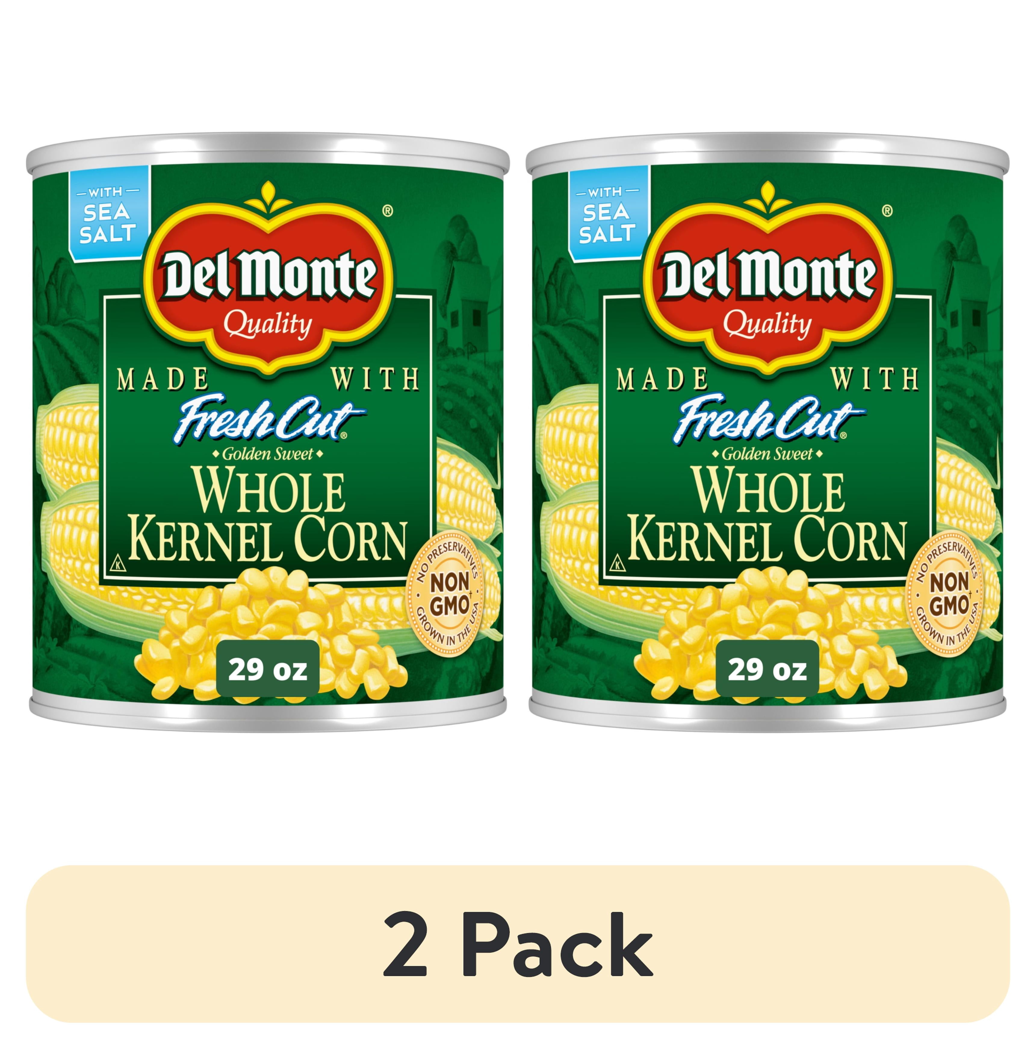 (2 pack) Del Monte Golden Sweet Whole Kernel Corn, 29 oz Can, Canned Vegetables