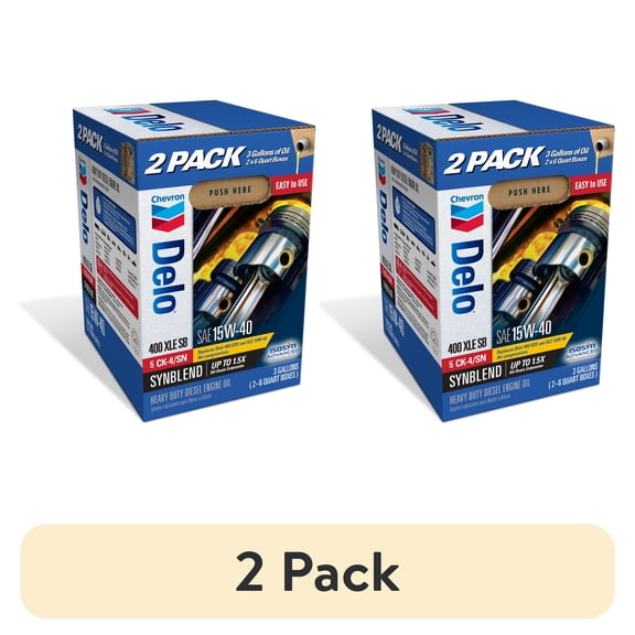 (2 pack) DELO XLE SB Synthetic Blend Diesel Motor Oil SAE 15W-40 3 Gallon Smart Change