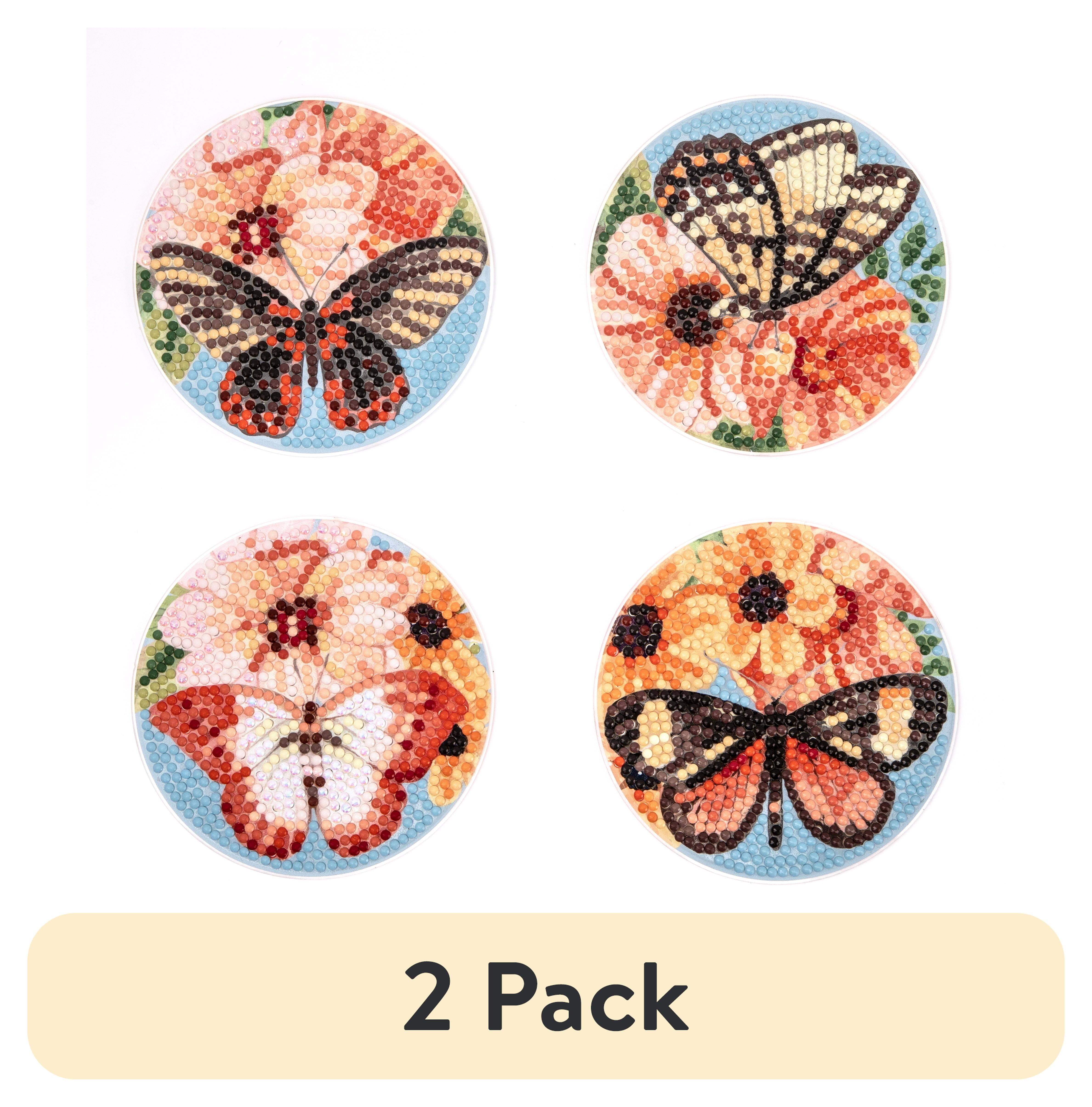 2 pack) DIAMOND DOTZ® Butterfly Coasters Diamond Painting Kit