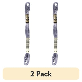 (2 pack) DMC Mouline 117-414 Six-Strand Embroidery Thread, Dark Steel Gray, 8.7-Yards