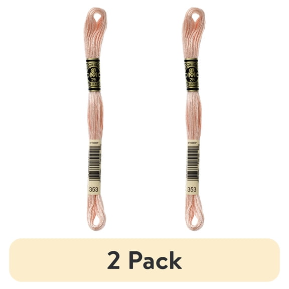 (2 pack) DMC Mouline 117-353 Six-Strand Embroidery Thread , Peach, 8.7-Yards