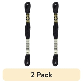 (2 pack) DMC Mouline 117-310 Six-Strand Embroidery Thread, Black, 8.7-Yards