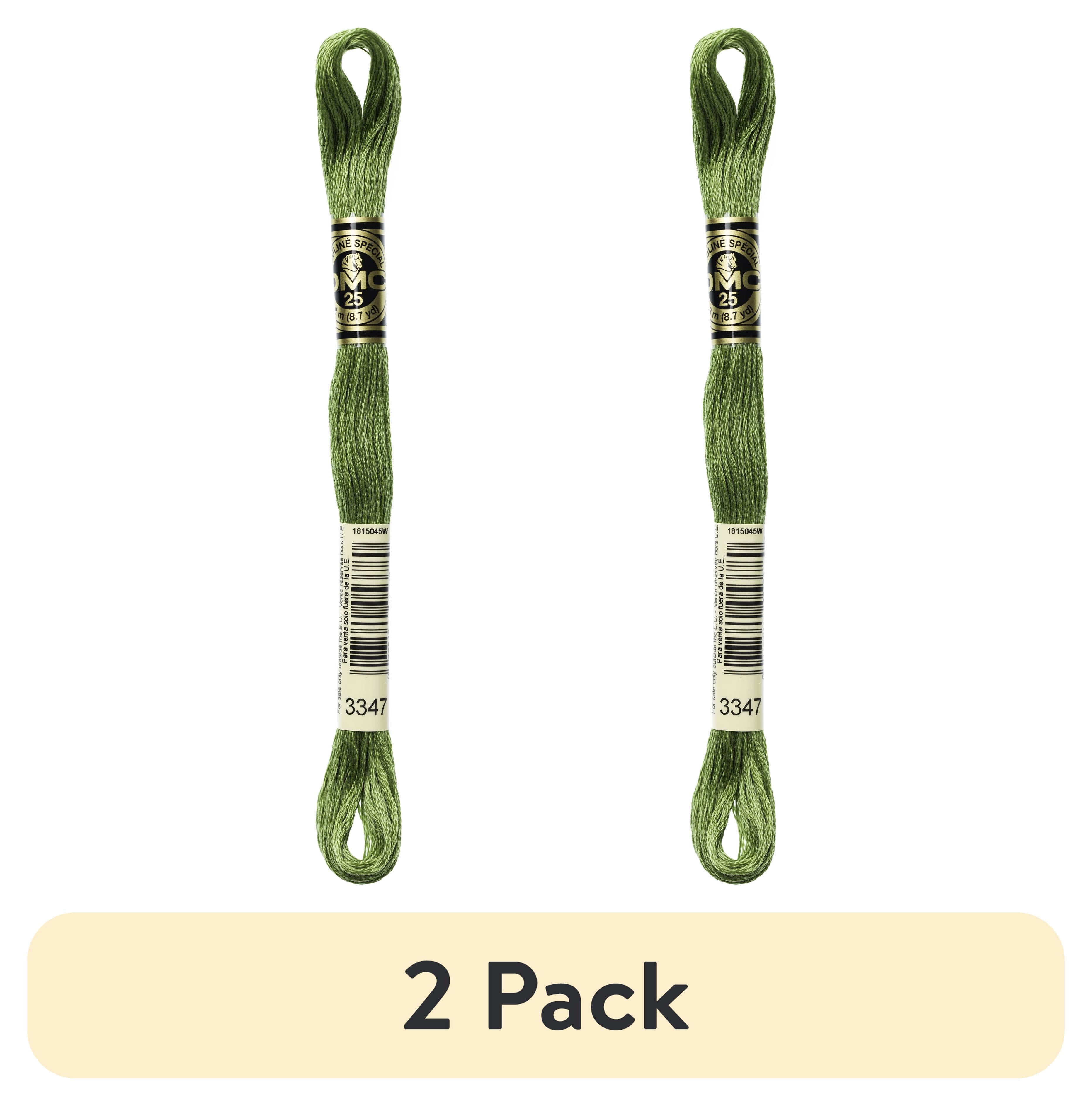 (2 pack) DMC Mouline 117-3347 Six-Strand Embroidery Thread, Medium Yellow Green, 8.7-Yards