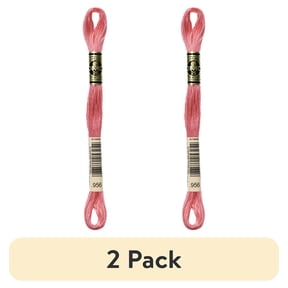 (2 pack) DMC Mouline 117-956 Bulk Buy Six-Strand Embroidery Thread 8.7-Yards Geranium