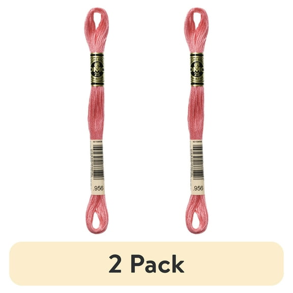 (2 pack) DMC Mouline 117-956 Bulk Buy Six-Strand Embroidery Thread 8.7-Yards Geranium
