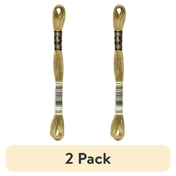 (2 pack) DMC Mouline 117-3045 Six-Strand Embroidery Thread, Dark Yellow Beige, 8.7-Yards