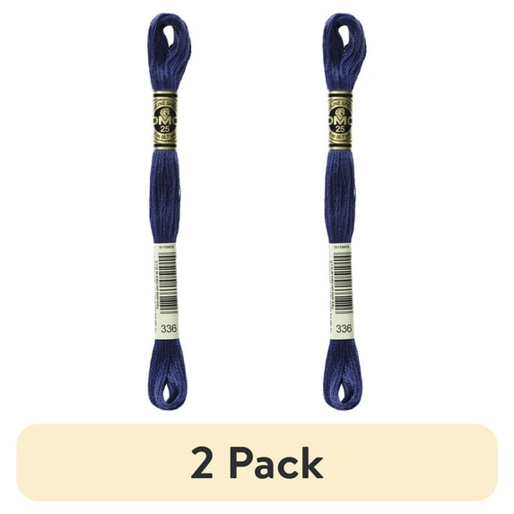 (2 pack) DMC Mouline 117-336 Six-Strand Embroidery Thread , Navy Blue, 8.7-Yards