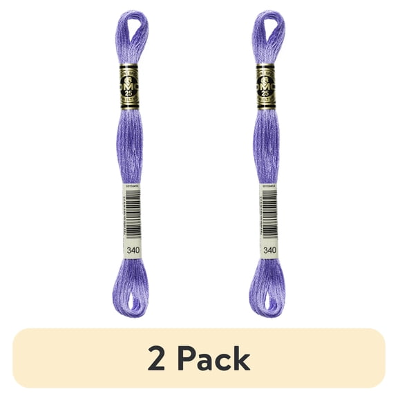 (2 pack) DMC Mouline 117-340 Six-Strand Embroidery Thread, Medium Blue Violet, 8.7-Yards