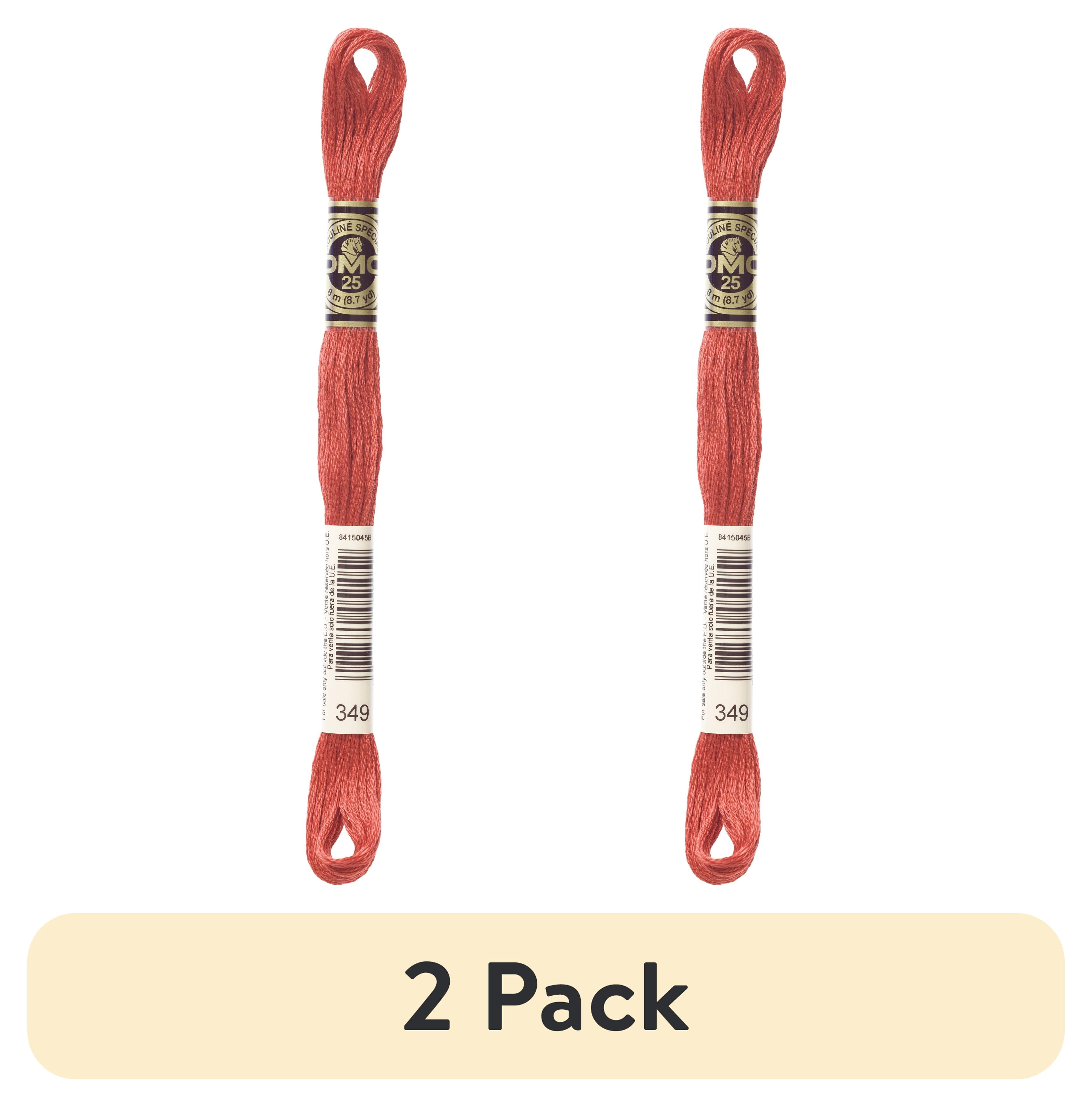 (2 pack) DMC Mouline 117-349 Six-Strand Embroidery Thread , Dark Coral, 8.7-Yards