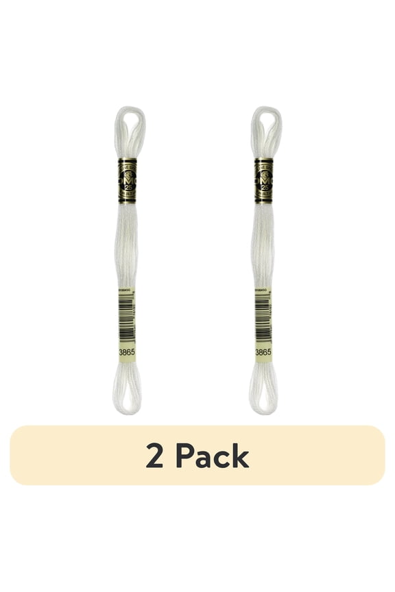 (2 pack) DMC Mouline 117-3865 Six-Strand Embroidery Thread , Winter White, 8.7-Yards