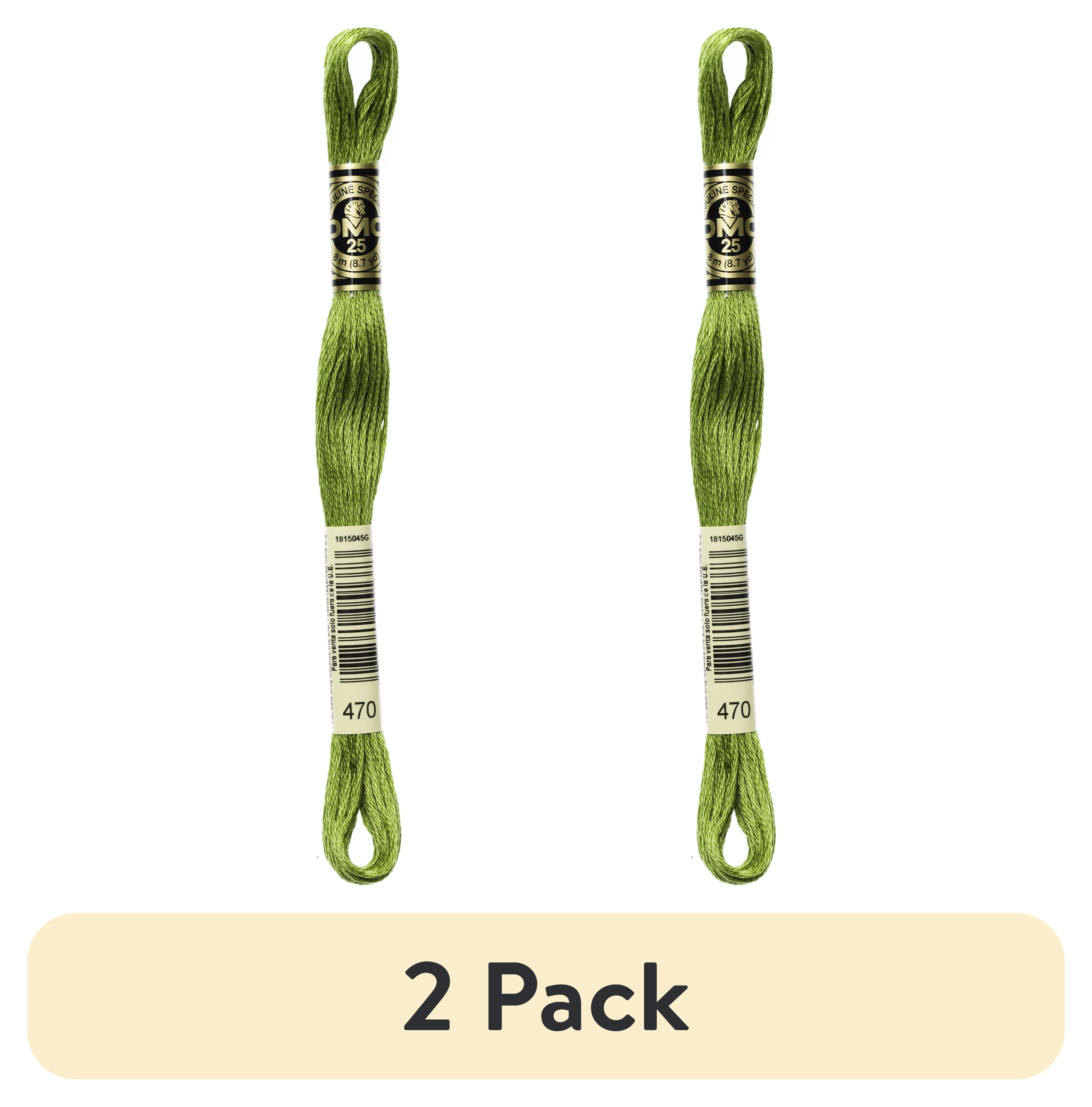 (2 pack) DMC Mouline 117-470 Six-Strand Embroidery Thread, Light Avocado Green, 8.7-Yards