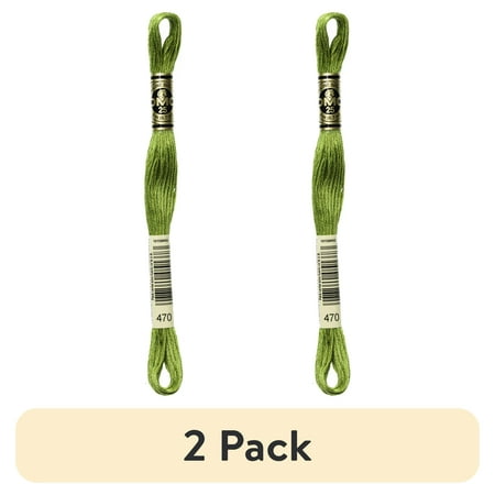 (2 pack) DMC Mouline 117-470 Six-Strand Embroidery Thread, Light Avocado Green, 8.7-Yards