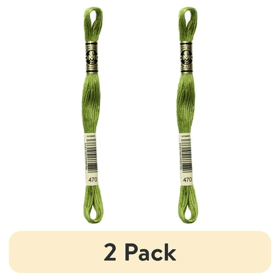 (2 pack) DMC Mouline 117-470 Six-Strand Embroidery Thread, Light Avocado Green, 8.7-Yards