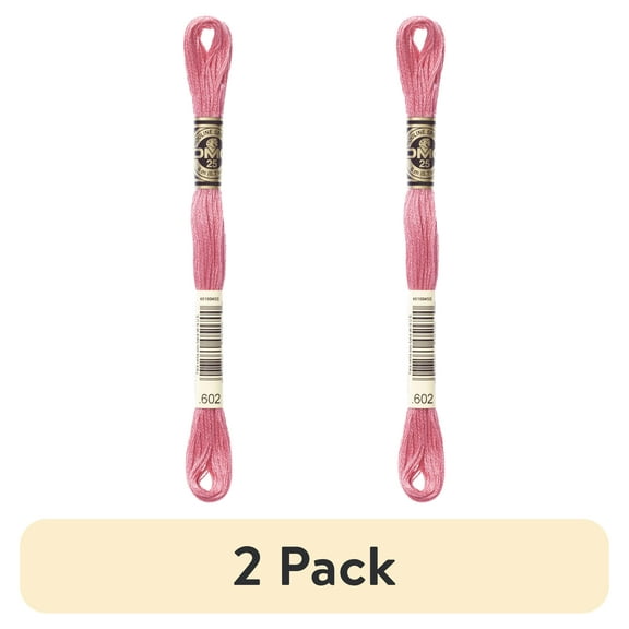 (2 pack) DMC Mouline 117-602 Six-Strand Embroidery Thread, Medium Cranberry, 8.7-Yards