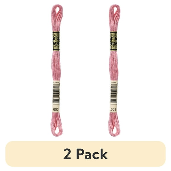 (2 pack) DMC Mouline 117-603 Six-Strand Embroidery Thread, Cranberry, 8.7-Yards