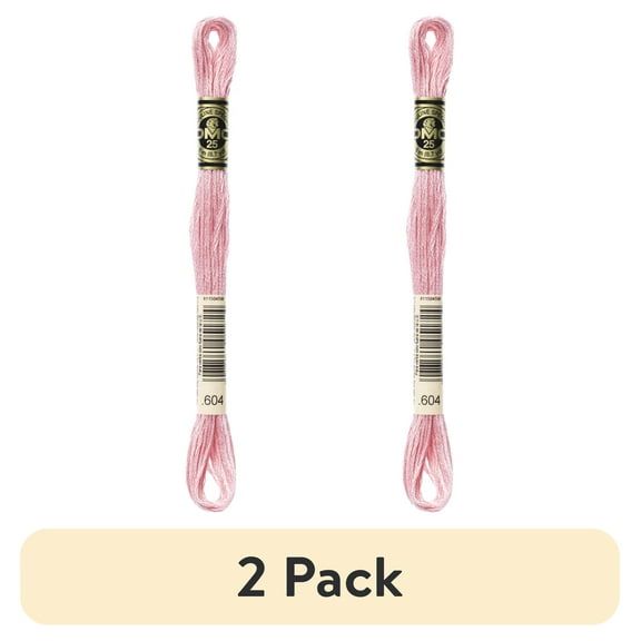 (2 pack) DMC Mouline 117-604 Six-Strand Embroidery Thread, Light Cranberry, 8.7-Yards