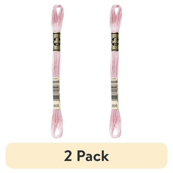 (2 pack) DMC Mouline 117-605 Six-Strand Embroidery Thread, Very Light Cranberry, 8.7-Yards