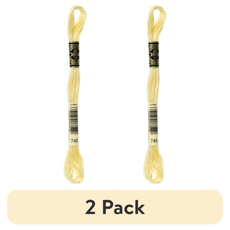 (2 pack) DMC Mouline 117-745 Six-Strand Embroidery Thread, Light Pale Yellow, 8.7-Yards